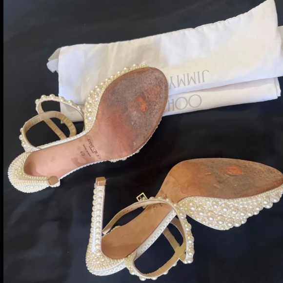 Jimmy choo high heeled classy size  10 sandal in white